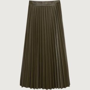 Oak and Fort pleated vegan leather skirt